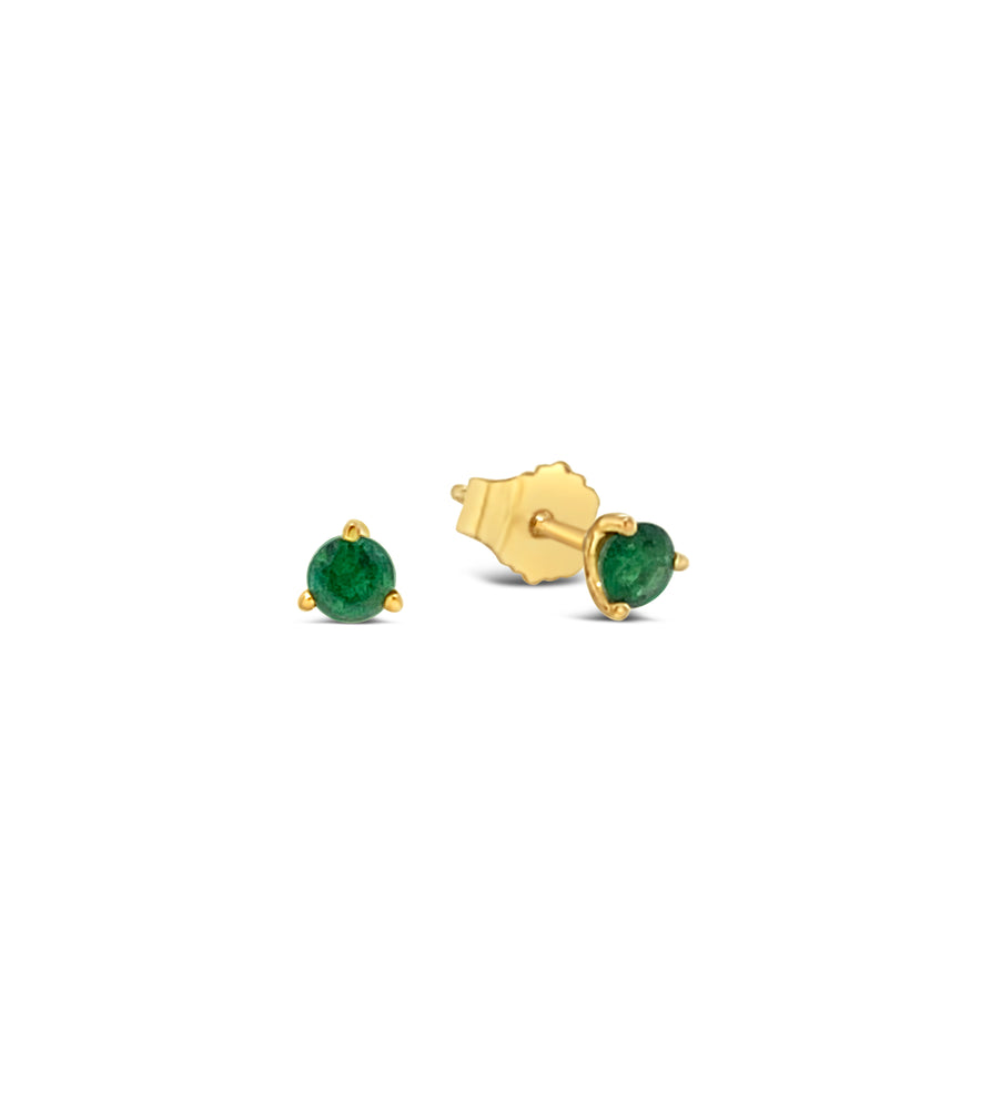 Emerald Martini Stud Earrings - 14K  - Olive & Chain Fine Jewelry
