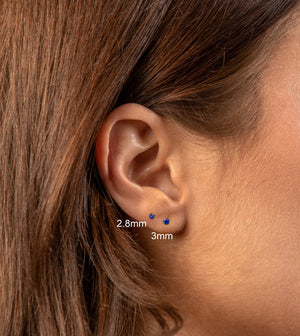 Sapphire Martini Stud Earrings - 14K - OLIVE & CHAIN Fine Jewelry