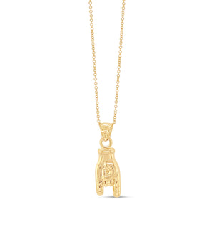 14k Gold Hand Mano Cornuto Necklace - 14K  - Olive & Chain Fine Jewelry