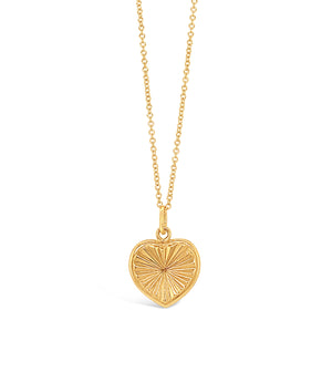 14k Gold Heart Ray Necklace - 14K  - Olive & Chain Fine Jewelry