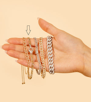 Diamond Lobster Cuban Link Chain Bracelet - 14K  - Olive & Chain Fine Jewelry