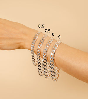 Silver Curb Link Chain Bracelet - 14K  - Olive & Chain Fine Jewelry