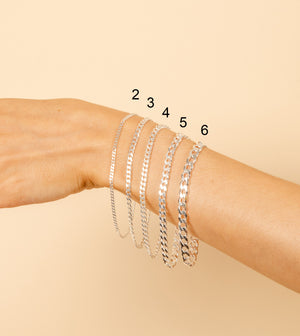 Silver Curb Link Chain Bracelet - 14K  - Olive & Chain Fine Jewelry