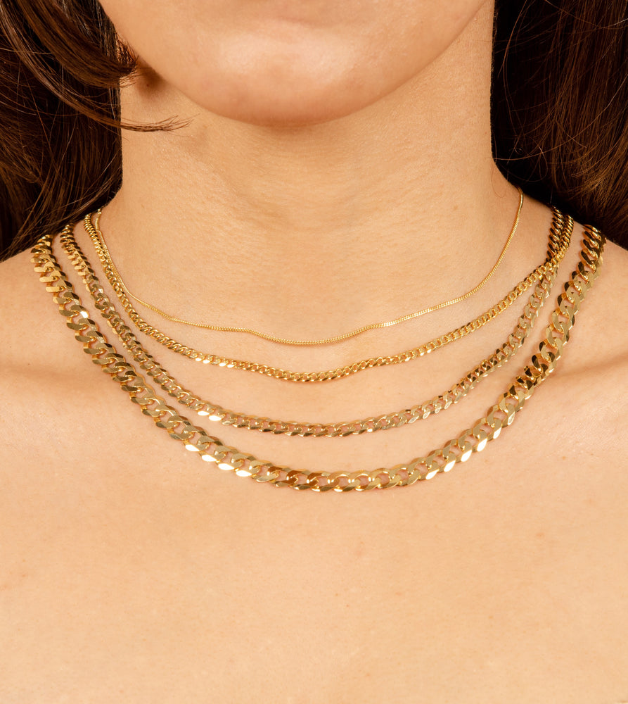 14k Gold Curb Link Chain Necklace - 14K - OLIVE & CHAIN Fine Jewelry