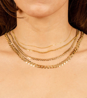 14k Gold Curb Link Chain Necklace - 14K - OLIVE & CHAIN Fine Jewelry