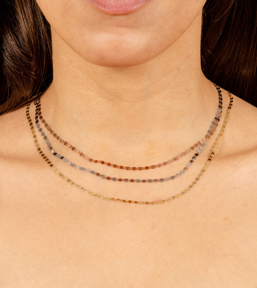 14k Gold Mirror Valentino Chain Necklace - 14K - OLIVE & CHAIN Fine Jewelry