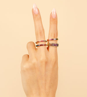 Rainbow Stackable Band - 14K  - Olive & Chain Fine Jewelry