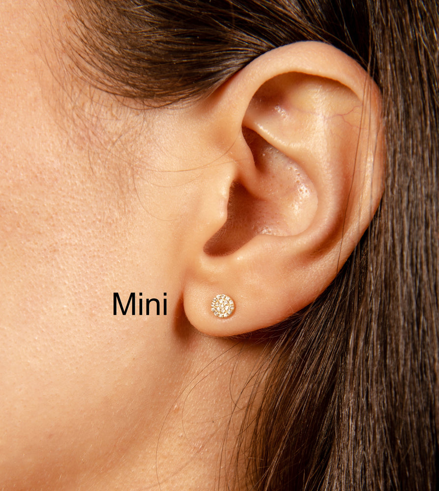 Diamond Round Stud Earring - 14K - OLIVE & CHAIN Fine Jewelry