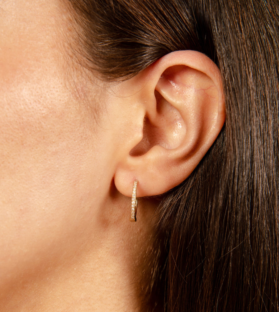 Diamond Huggie Earring - 14K  - Olive & Chain Fine Jewelry