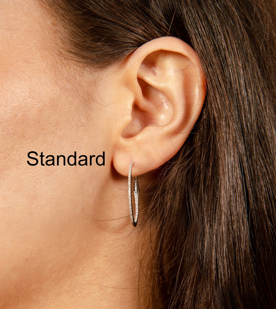Diamond Slim Hoop Earring - 14K  - Olive & Chain Fine Jewelry