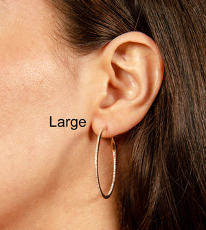 Diamond Slim Hoop Earring - 14K  - Olive & Chain Fine Jewelry