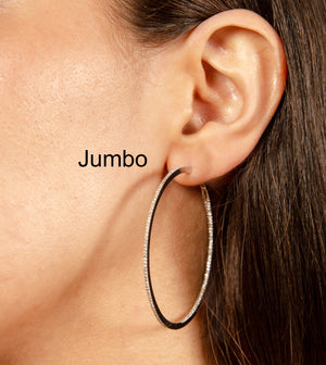 Diamond Slim Hoop Earring - 14K  - Olive & Chain Fine Jewelry