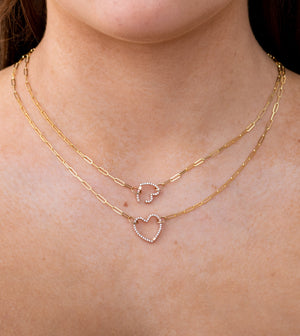 Diamond Heart Connector Clasp - 14K  - Olive & Chain Fine Jewelry