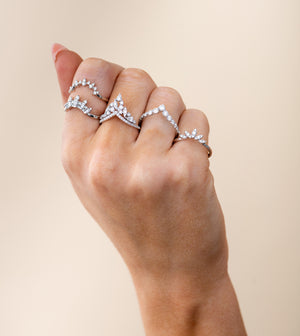 Diamond Baguette Chevron Ring - 14K  - Olive & Chain Fine Jewelry