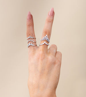 Diamond Signature Chevron Ring - 14K - OLIVE & CHAIN Fine Jewelry