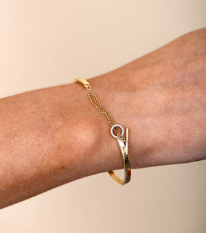 Diamond Toggle Flexible Bangle - 14K - OLIVE & CHAIN Fine Jewelry