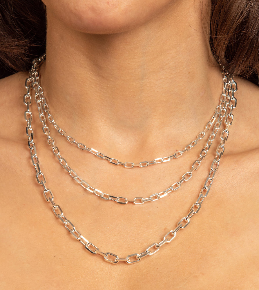 Silver Anchor Link Forzatina Chain Necklace - 14K  - Olive & Chain Fine Jewelry
