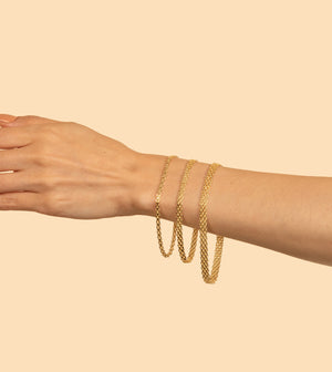 14k Gold Bismark Chain Bracelet - 14K - OLIVE & CHAIN Fine Jewelry