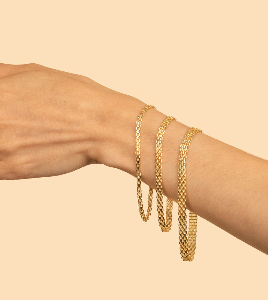 14k Gold Bismark Chain Bracelet - 14K - OLIVE & CHAIN Fine Jewelry