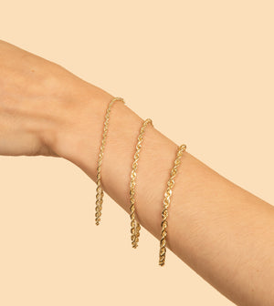 Solid 10k Gold Rope Chain Bracelet - 14K  - Olive & Chain Fine Jewelry