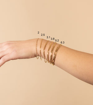 14k Gold Figaro Link Chain Bracelet - 14K - OLIVE & CHAIN Fine Jewelry