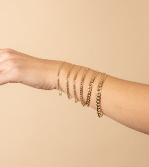 10k Gold Curb Link Chain Bracelet - 14K  - Olive & Chain Fine Jewelry