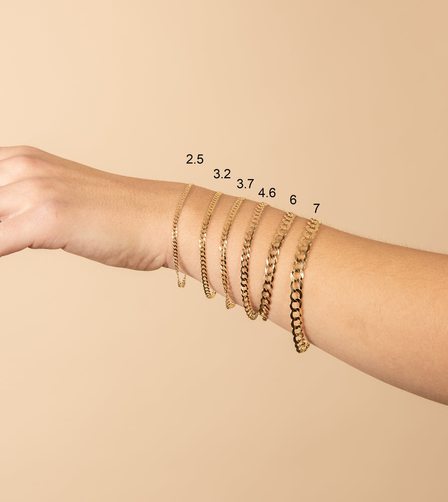 10k Gold Curb Link Chain Bracelet - 14K  - Olive & Chain Fine Jewelry