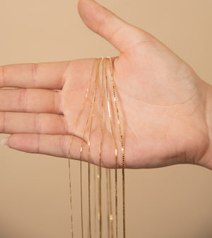 14k Gold Box Chain Necklace - 14K - OLIVE & CHAIN Fine Jewelry