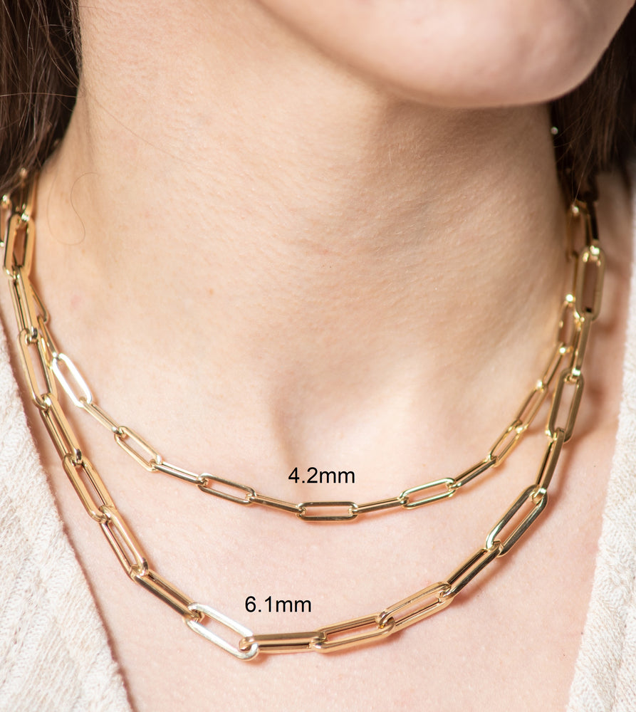 14K Yellow Gold Paperclip Chain Necklace - Sam's Club