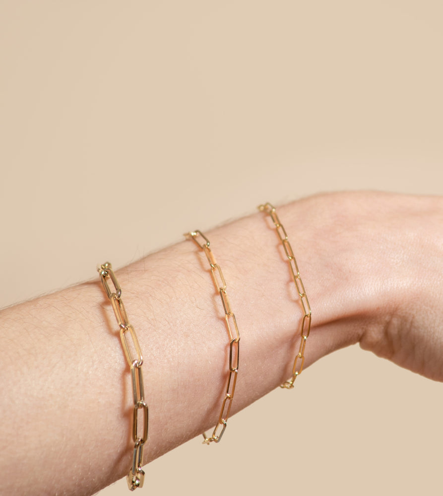 14K Gold Paperclip Chain Bracelet - 14K - OLIVE & CHAIN Fine Jewelry