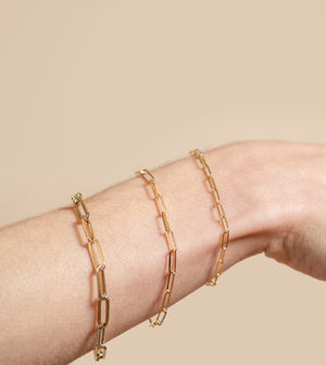 14K Gold Paperclip Chain Bracelet - 14K - OLIVE & CHAIN Fine Jewelry