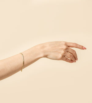 14k Gold Flat Link Bracelet - 14K - OLIVE & CHAIN Fine Jewelry