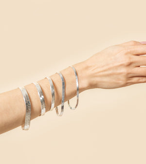 Silver Herringbone Chain Bracelet - 14K  - Olive & Chain Fine Jewelry