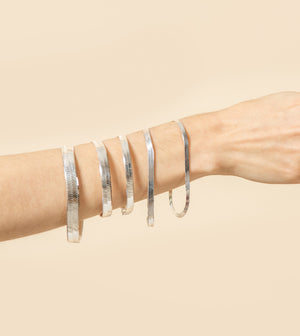 Silver Herringbone Chain Bracelet - 14K  - Olive & Chain Fine Jewelry