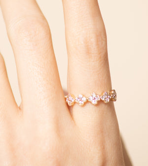 Diamond Clover Stackable Band - 14K  - Olive & Chain Fine Jewelry