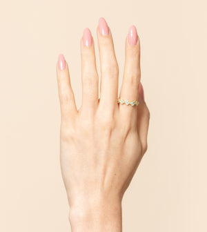 Diamond Clover Stackable Band - 14K  - Olive & Chain Fine Jewelry