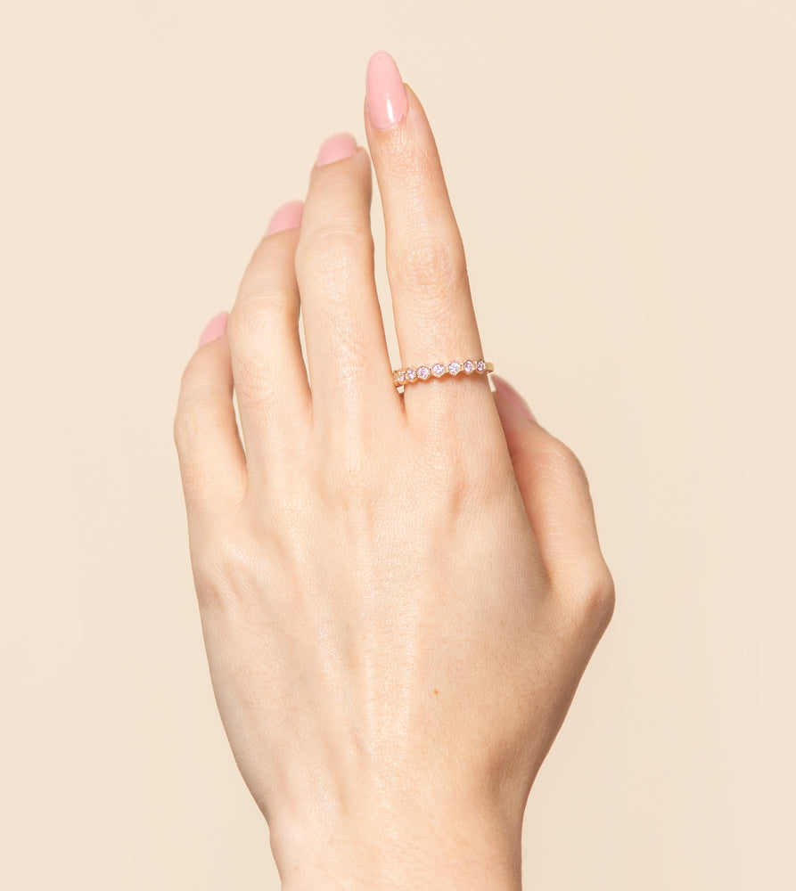 Diamond Hexagon Set Band - 14K - OLIVE & CHAIN Fine Jewelry