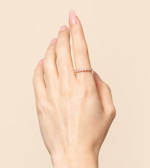 Diamond Hexagon Set Band - 14K - OLIVE & CHAIN Fine Jewelry
