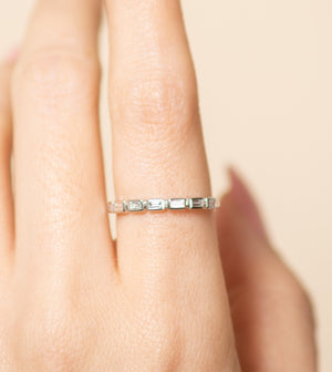 Diamond Baguette Bezel Set Band - 14K - OLIVE & CHAIN Fine Jewelry
