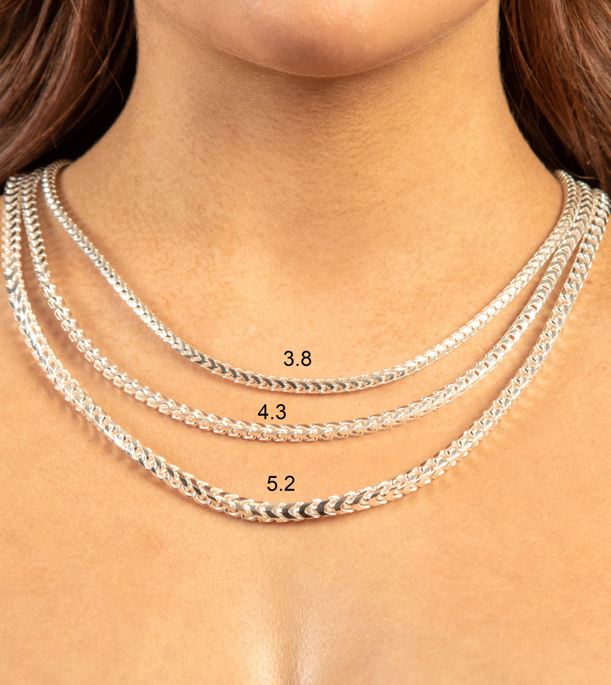 Silver Franco Chain Necklace - 14K  - Olive & Chain Fine Jewelry