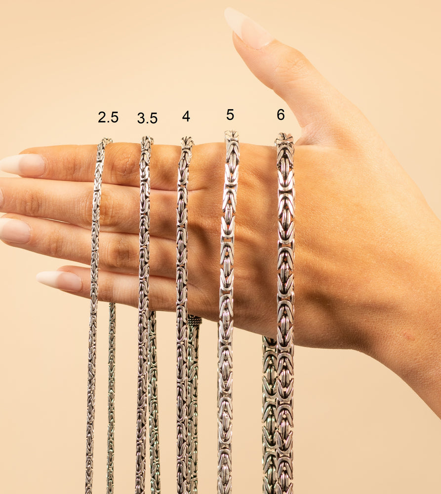 Silver Byzantine Chain Necklace - 14K  - Olive & Chain Fine Jewelry