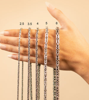 Silver Byzantine Chain Necklace - 14K  - Olive & Chain Fine Jewelry