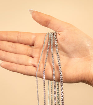 Silver Popcorn Chain Necklace - 14K  - Olive & Chain Fine Jewelry