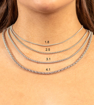 Silver Popcorn Chain Necklace - 14K  - Olive & Chain Fine Jewelry