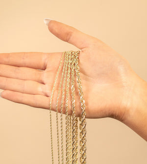Solid 10k Gold Rope Chain Necklace - 14K - OLIVE & CHAIN Fine Jewelry