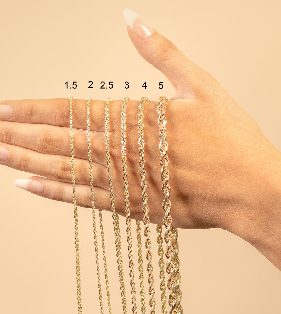 Solid 10k Gold Rope Chain Necklace - 14K - OLIVE & CHAIN Fine Jewelry
