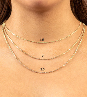 Solid 10k Gold Rope Chain Necklace - 14K - OLIVE & CHAIN Fine Jewelry
