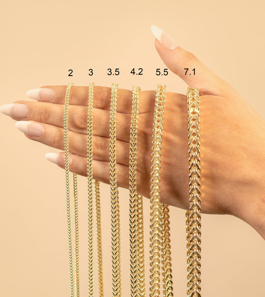10k Gold Franco Chain Necklace - 14K - OLIVE & CHAIN Fine Jewelry