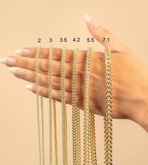 10k Gold Franco Chain Necklace - 14K - OLIVE & CHAIN Fine Jewelry