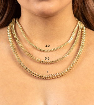 10k Gold Franco Chain Necklace - 14K - OLIVE & CHAIN Fine Jewelry